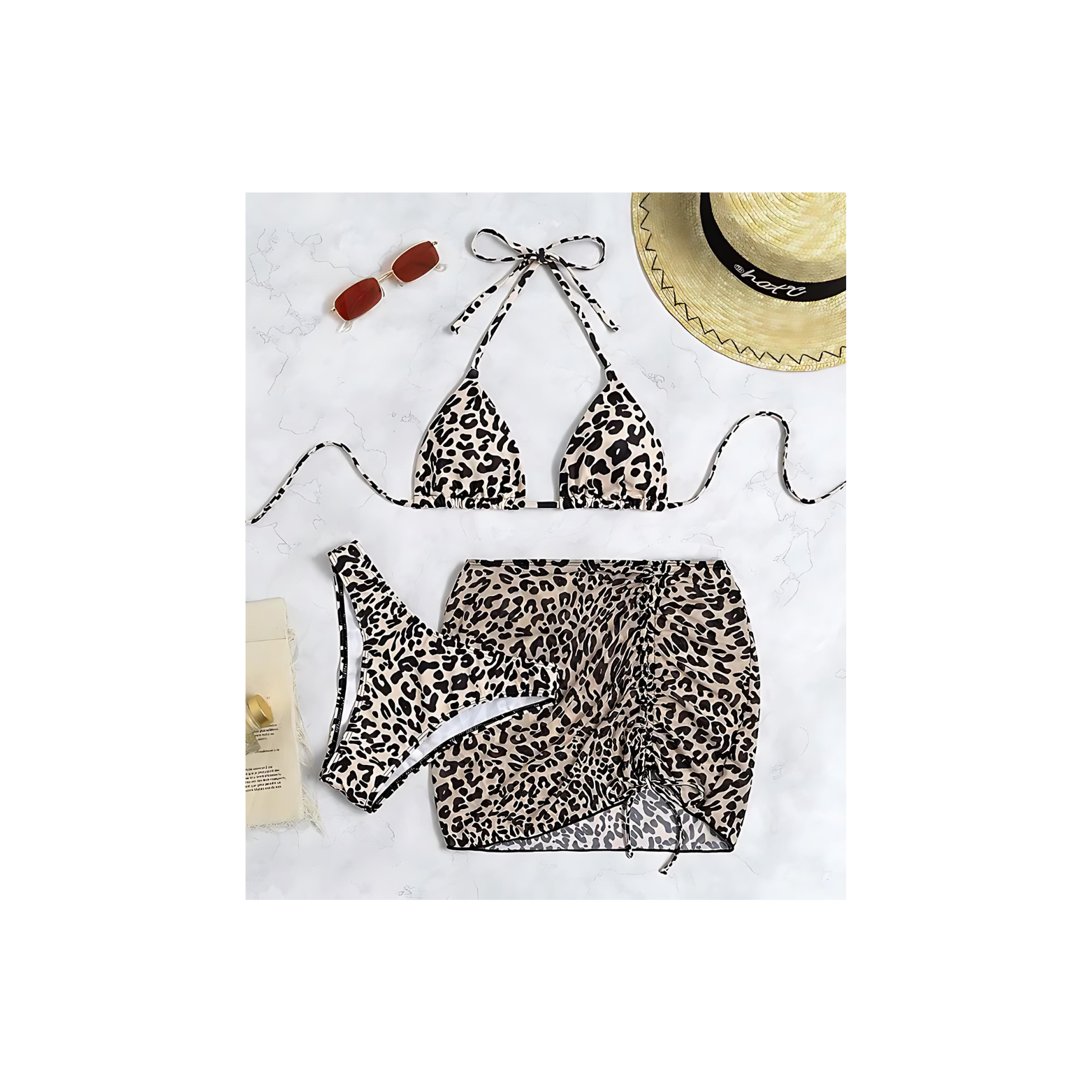 FieryLilly 3-Piece Set Brown-Leopard